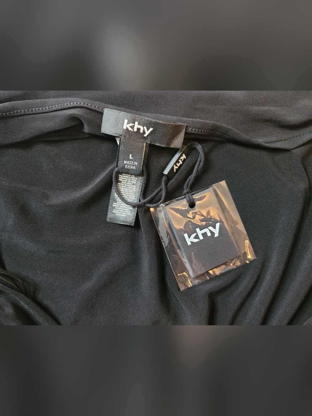 NWT Khy x Atlein Long Sleeve Ruched Mini Dress Black Size L - Picture 3 of 7